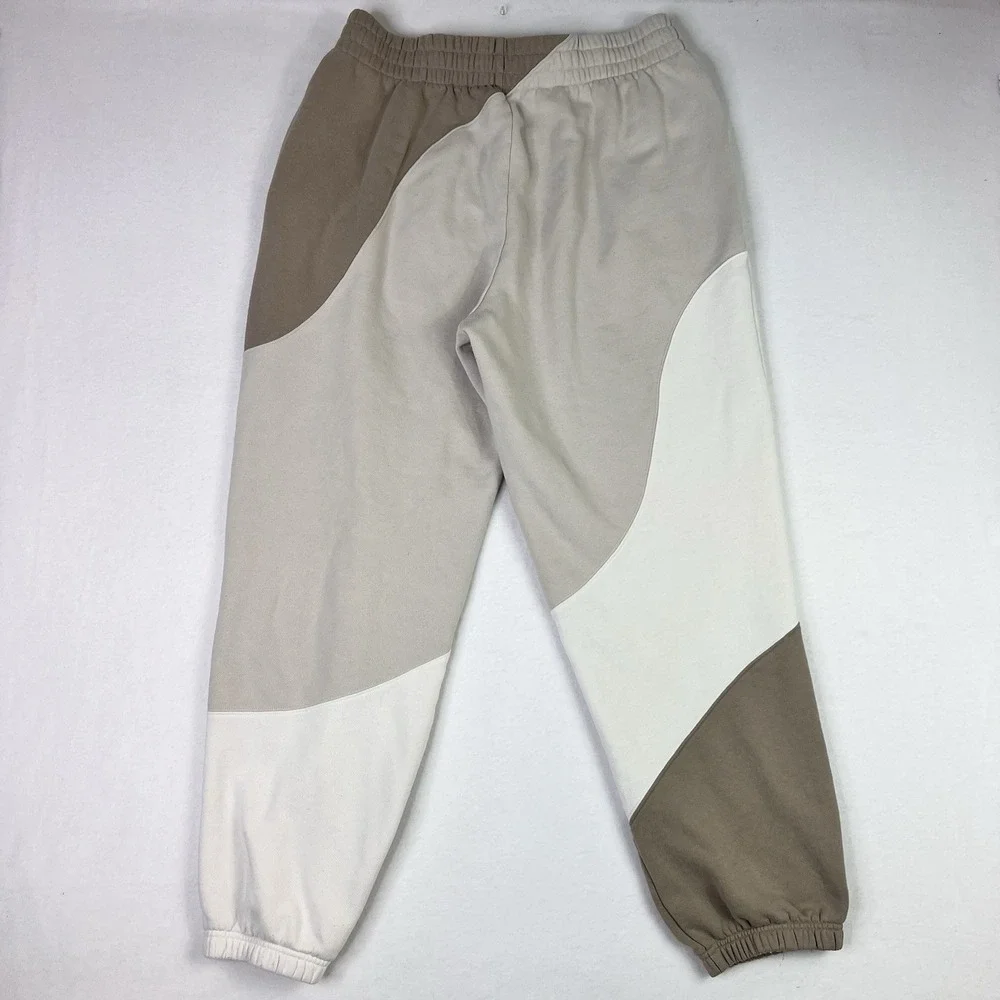 Alo Yoga Make Waves Sweatpants L Oversized Ivory Beige Gravel Atheletic